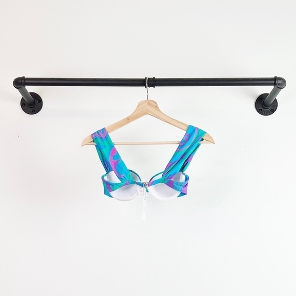 NWT WeWoreWhat Claudia Bikini Top in Paradise Marble Print - Picture 6 of 6